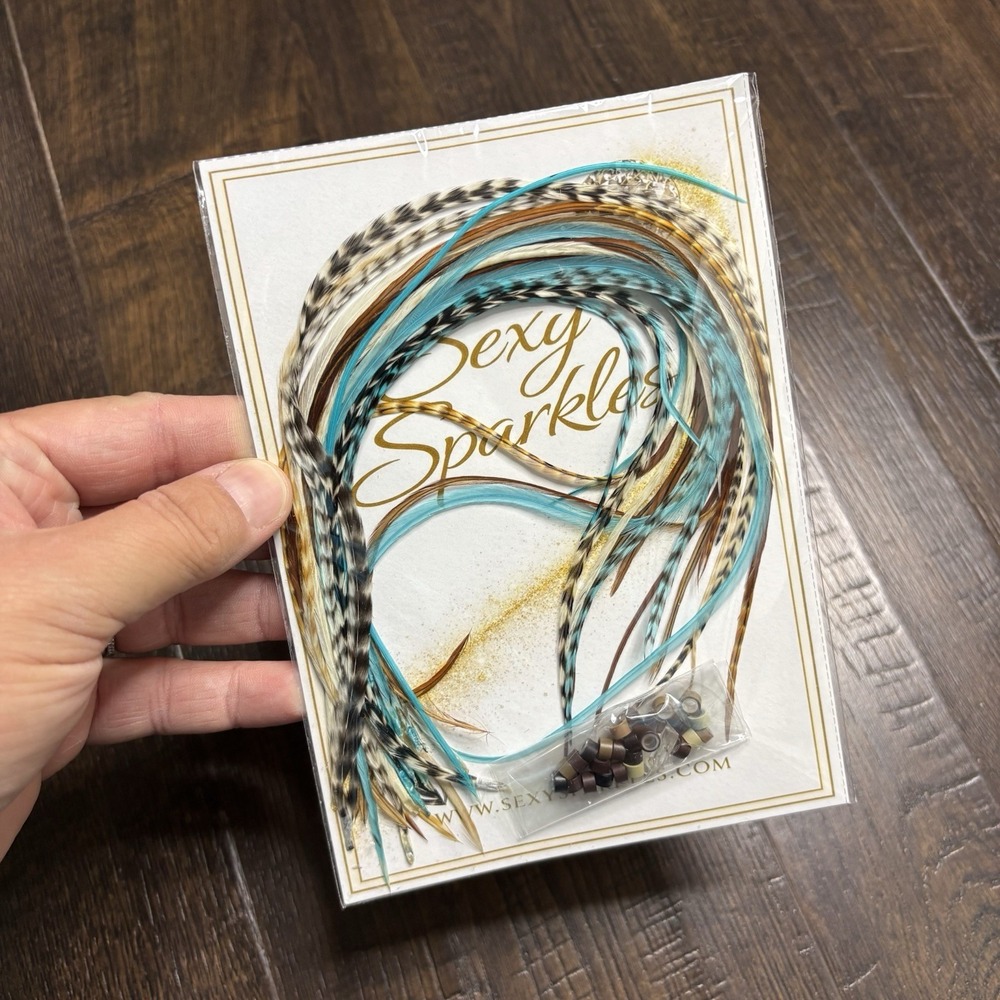 Sexy Sparkles 25 Hair Feathers Extensions Kit, 7"-13" Rooster Feathers for Hair